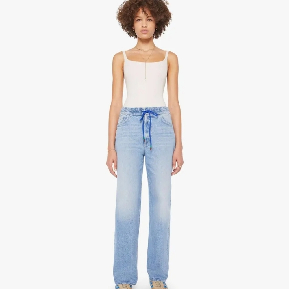 MOTHER The Drawn Tagger Skimp Wide Leg Drawstring Jeans Size 27